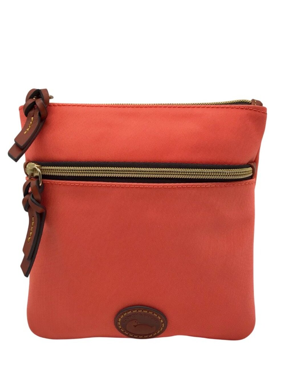 Dooney & Bourke Orange Nylon Double Zip Crossbody